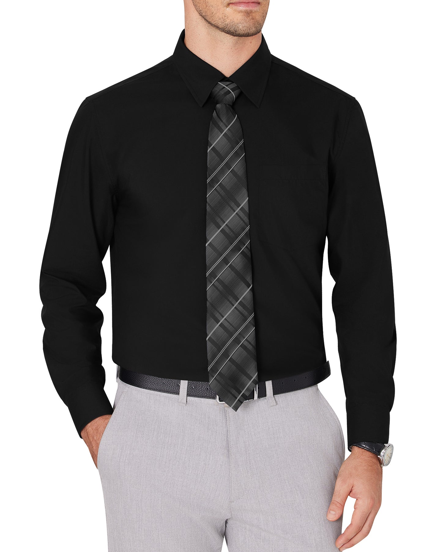 J.VER Men's Dress Wrinkle Free Long Sleeve Formal Button Down Shirts