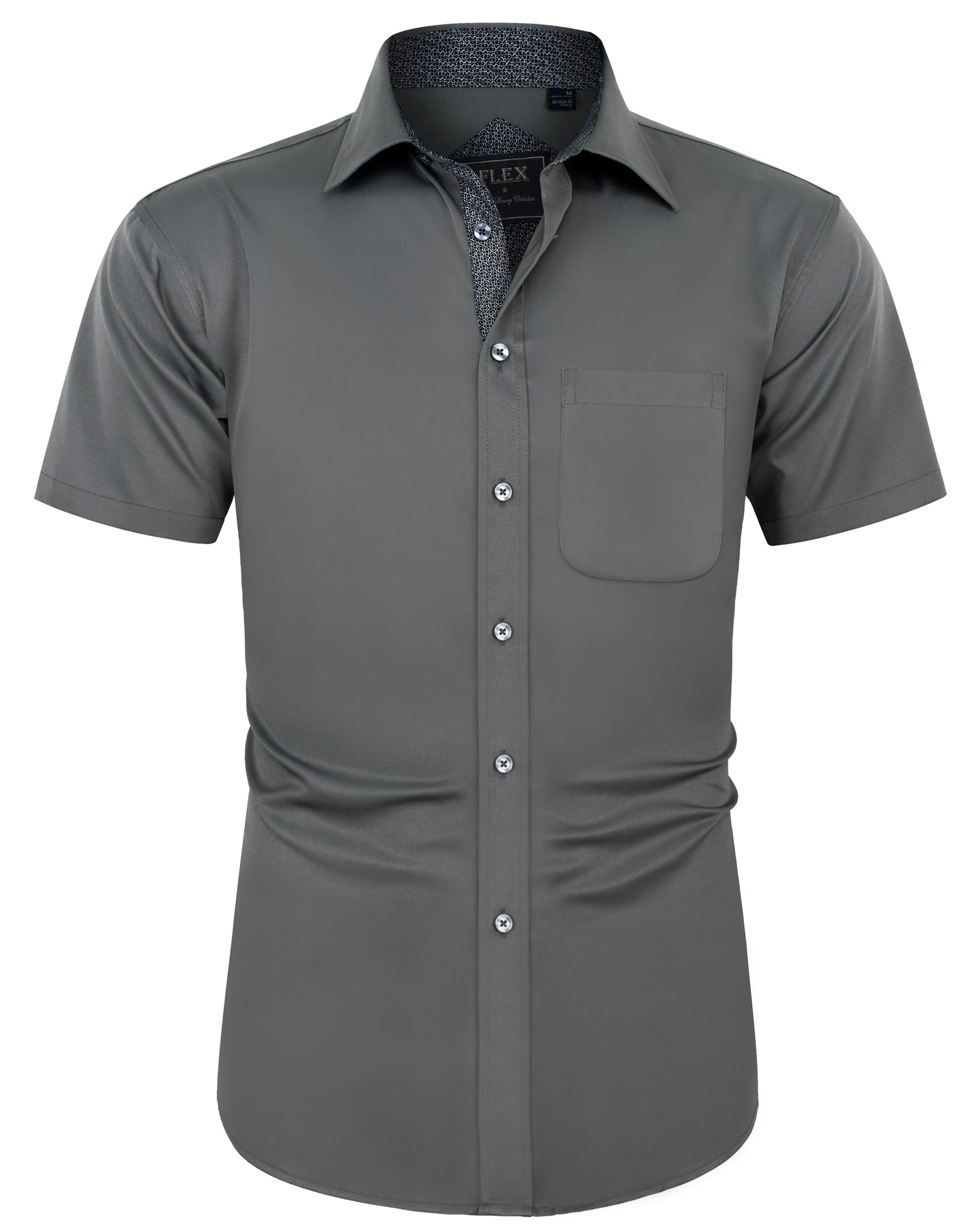 J.VER Men Short Sleeve Dress Shirts with Pocket Button Down Shirt
