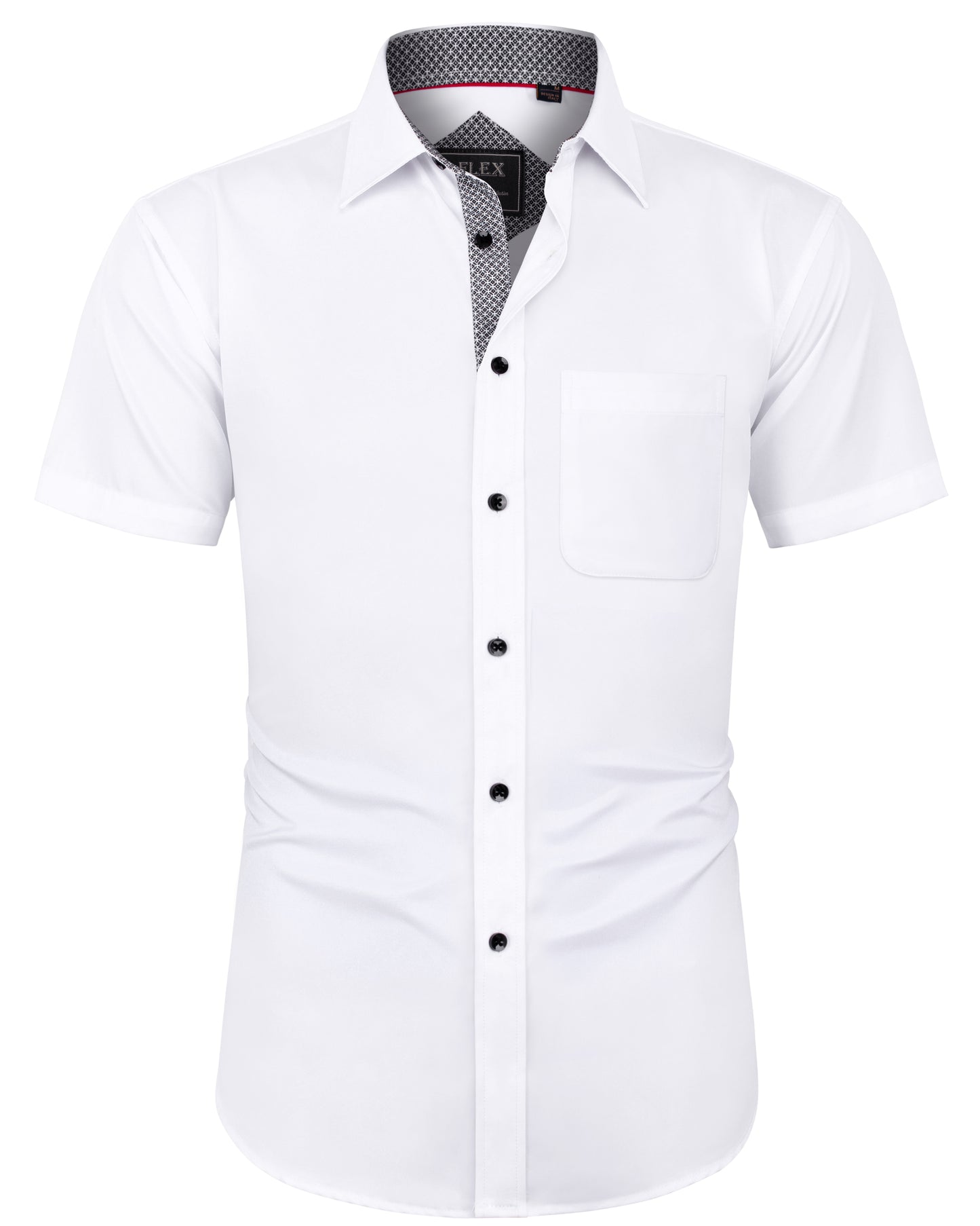 J.VER Men Short Sleeve Dress Shirts with Pocket Button Down Shirt