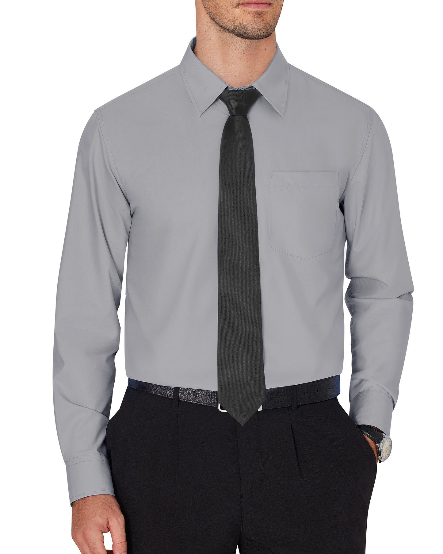 J.VER Men's Dress Wrinkle Free Long Sleeve Formal Button Down Shirts