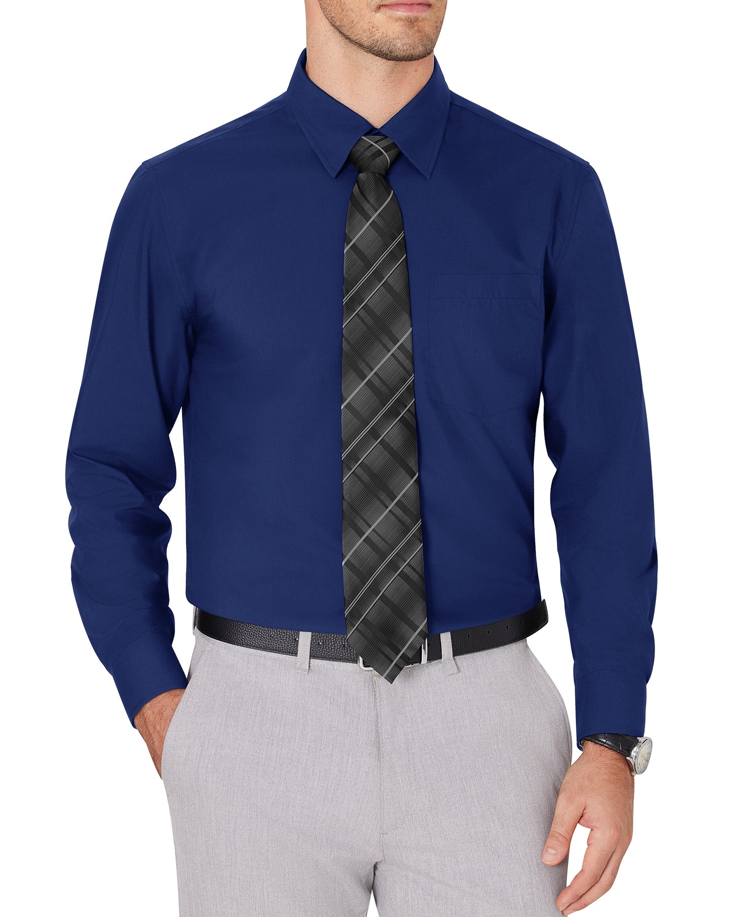 J.VER Men's Dress Wrinkle Free Long Sleeve Formal Button Down Shirts