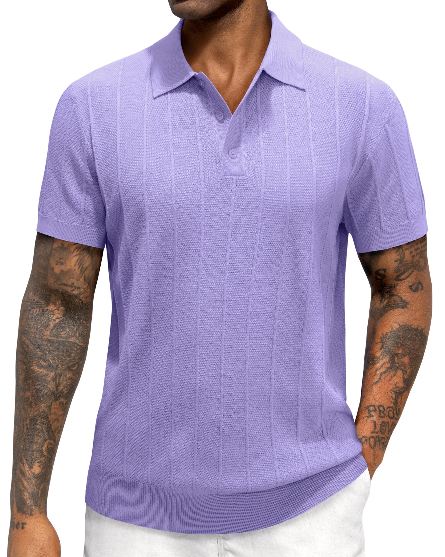 J.VER Polo Shirts for Men Short Sleeve Knit Shirt Stretch Golf Tops