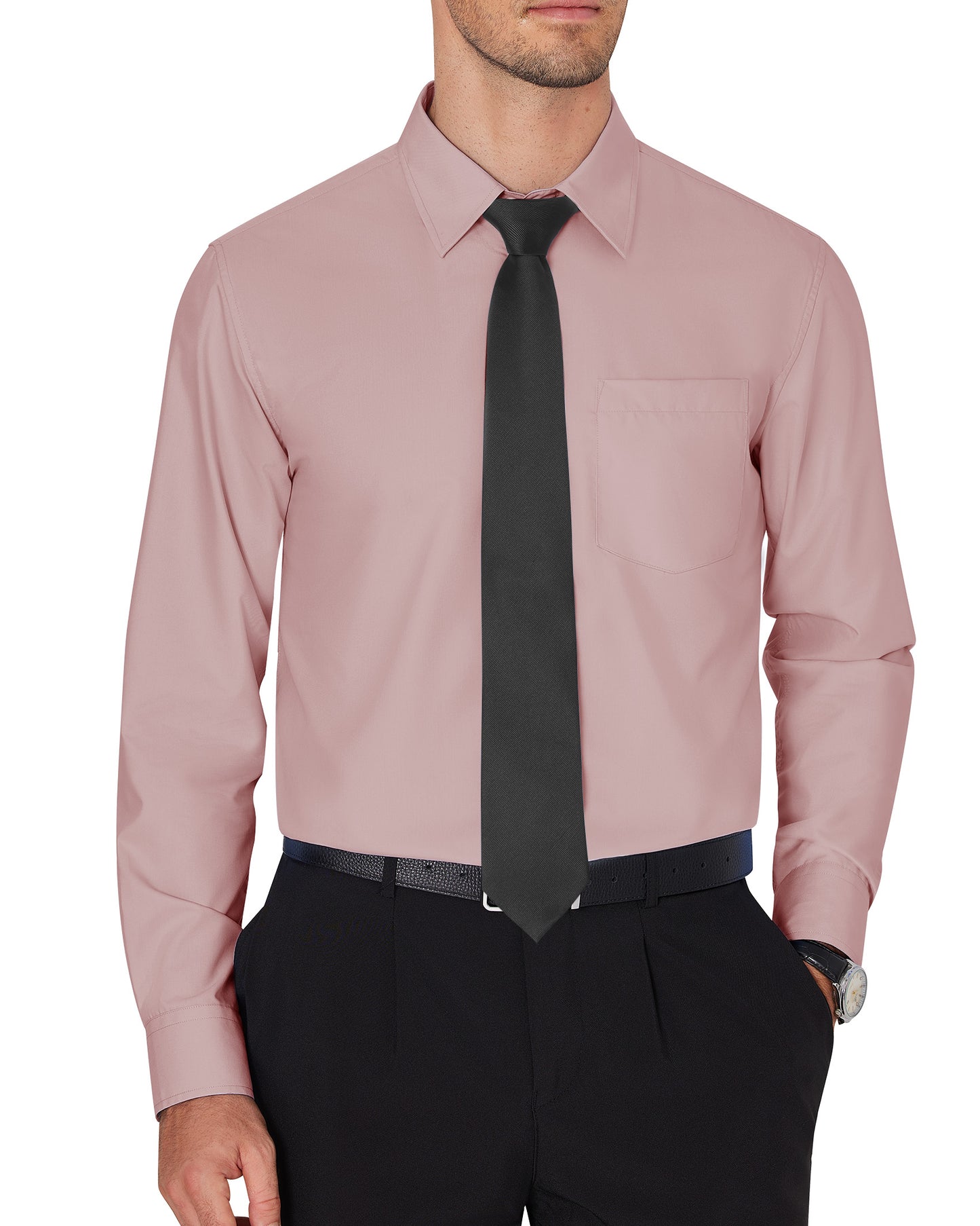 J.VER Men's Dress Wrinkle Free Long Sleeve Formal Button Down Shirts