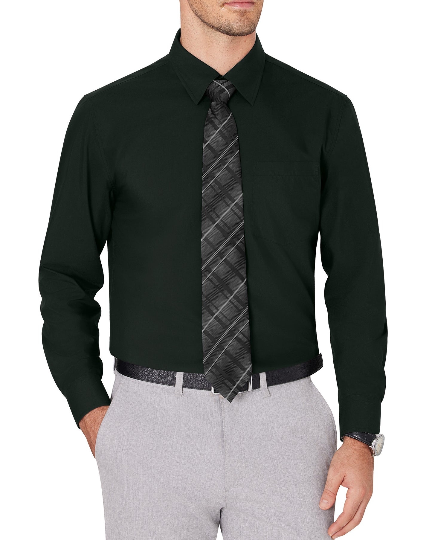 J.VER Men's Dress Wrinkle Free Long Sleeve Formal Button Down Shirts