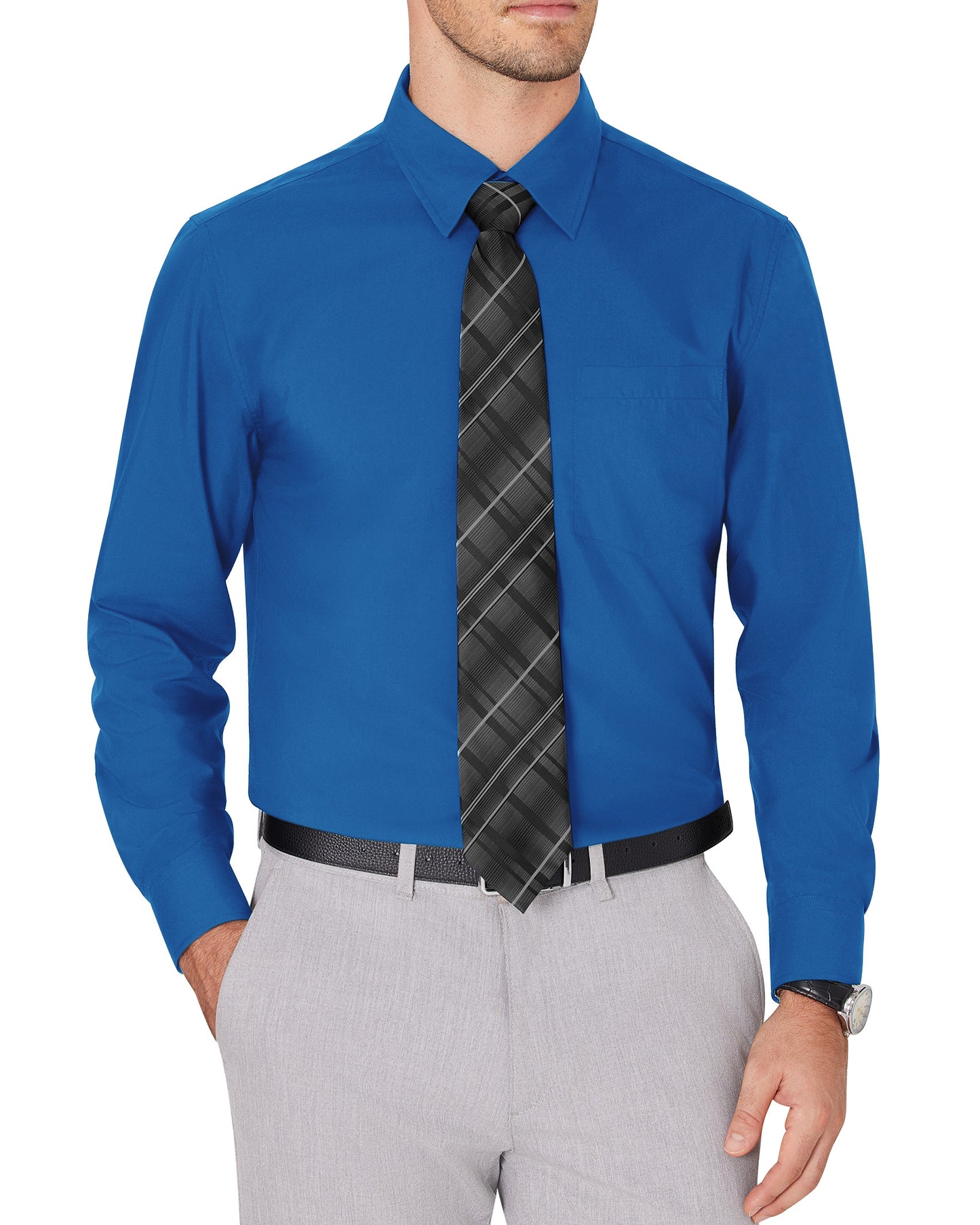 J.VER Men's Dress Wrinkle Free Long Sleeve Formal Button Down Shirts