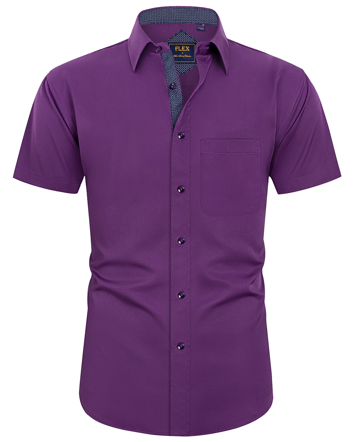 J.VER Men Short Sleeve Dress Shirts with Pocket Button Down Shirt
