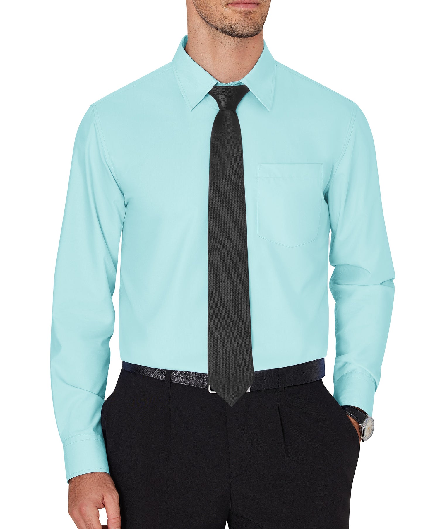 J.VER Men's Dress Wrinkle Free Long Sleeve Formal Button Down Shirts