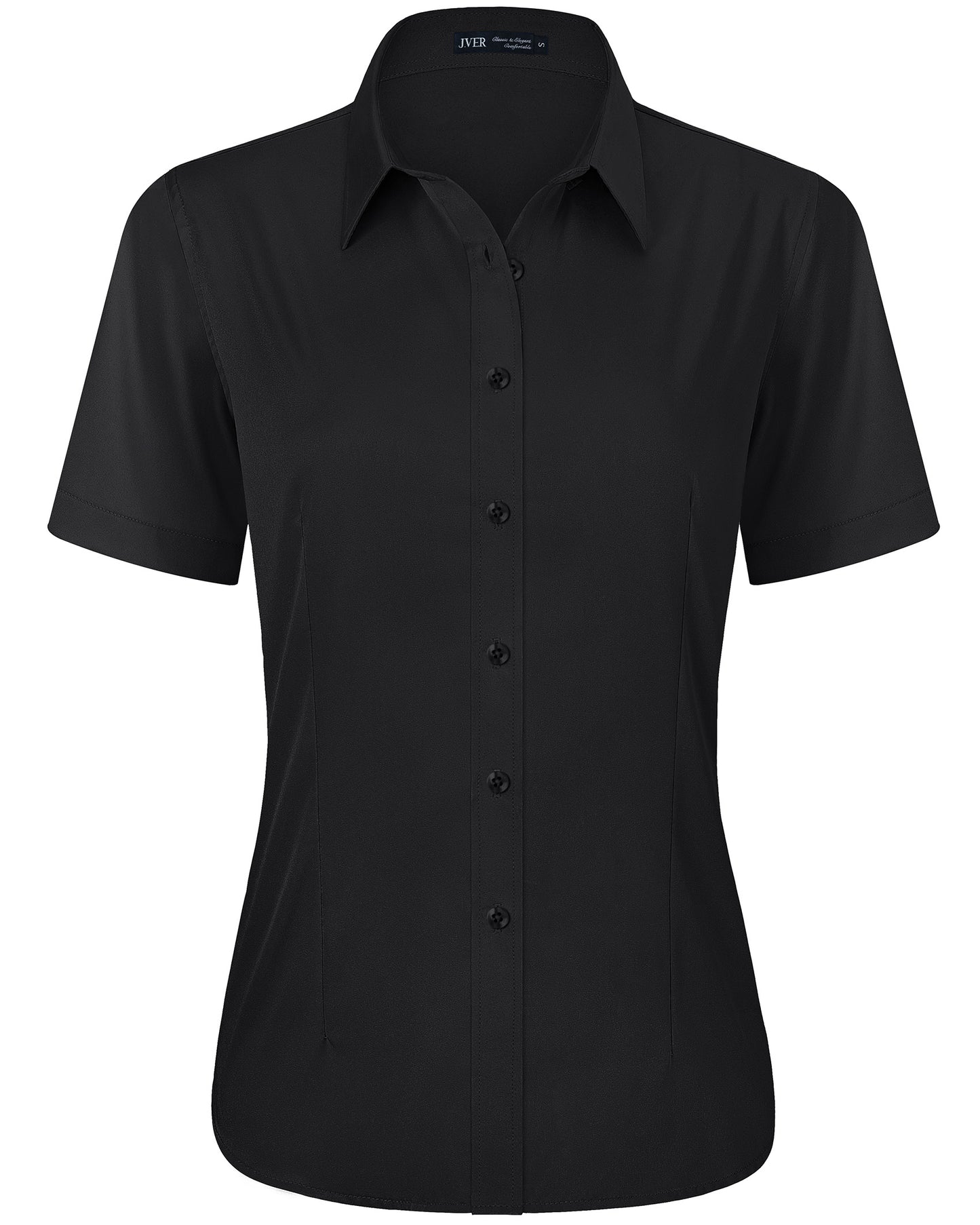 J.VER Womens Button Down Shirts Easy Care Short Sleeve Stretch Casual Dress Shirts