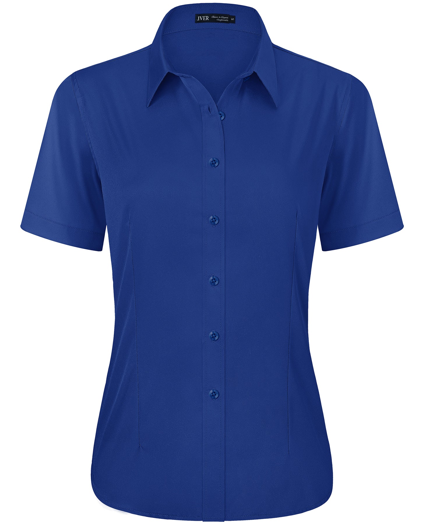 J.VER Womens Button Down Shirts Easy Care Short Sleeve Stretch Casual Dress Shirts