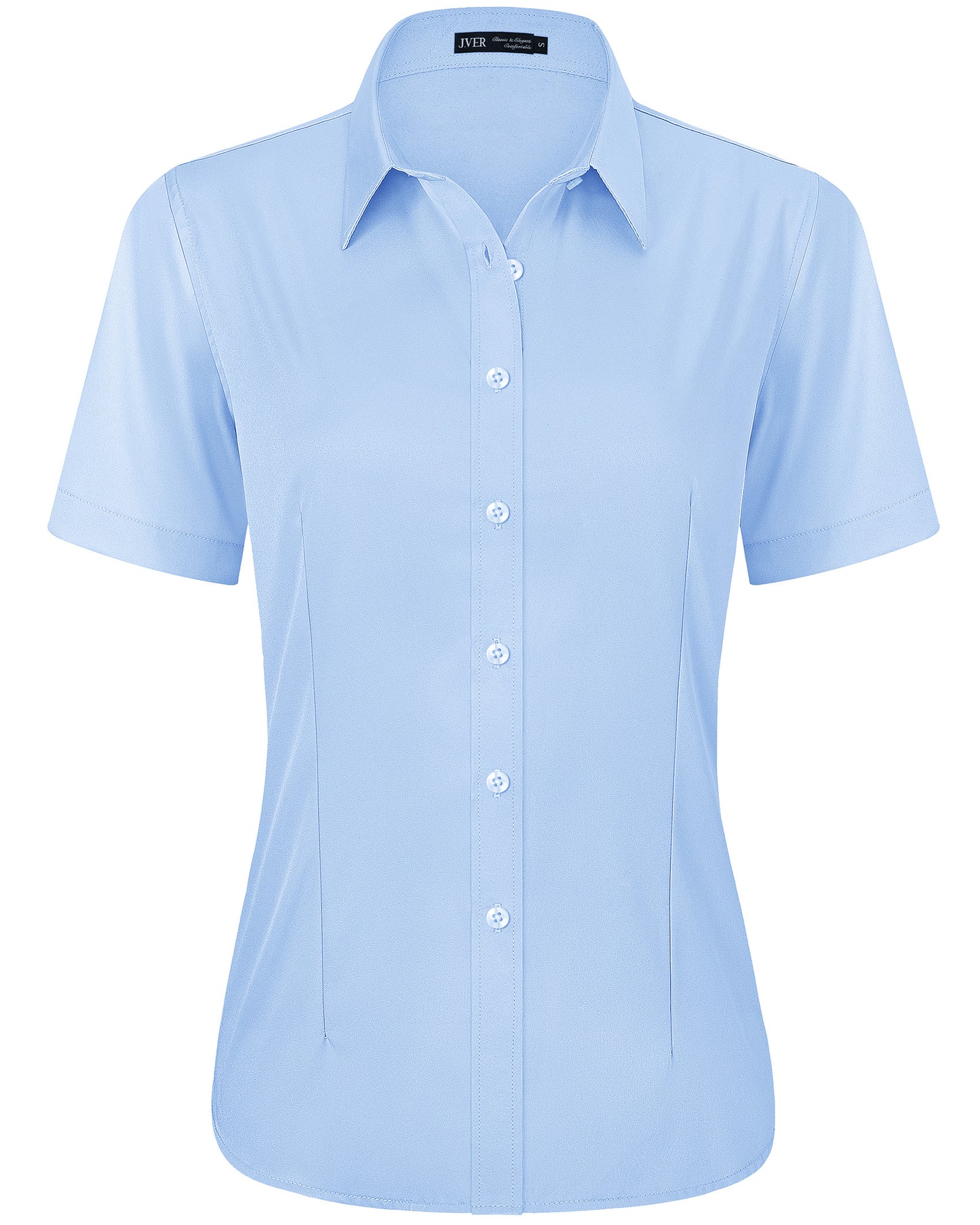 J.VER Womens Button Down Shirts Easy Care Short Sleeve Stretch Casual Dress Shirts