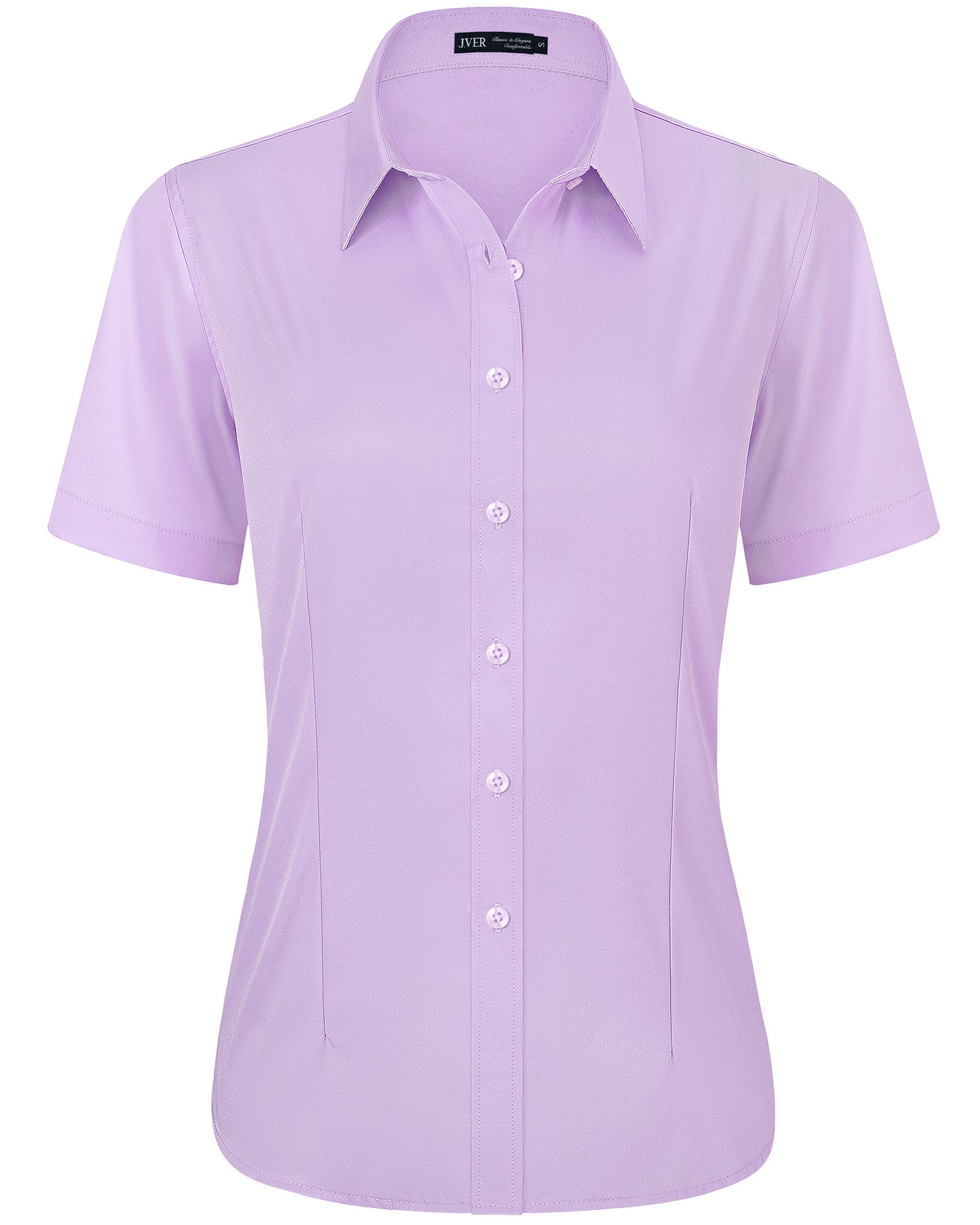 J.VER Womens Button Down Shirts Easy Care Short Sleeve Stretch Casual Dress Shirts