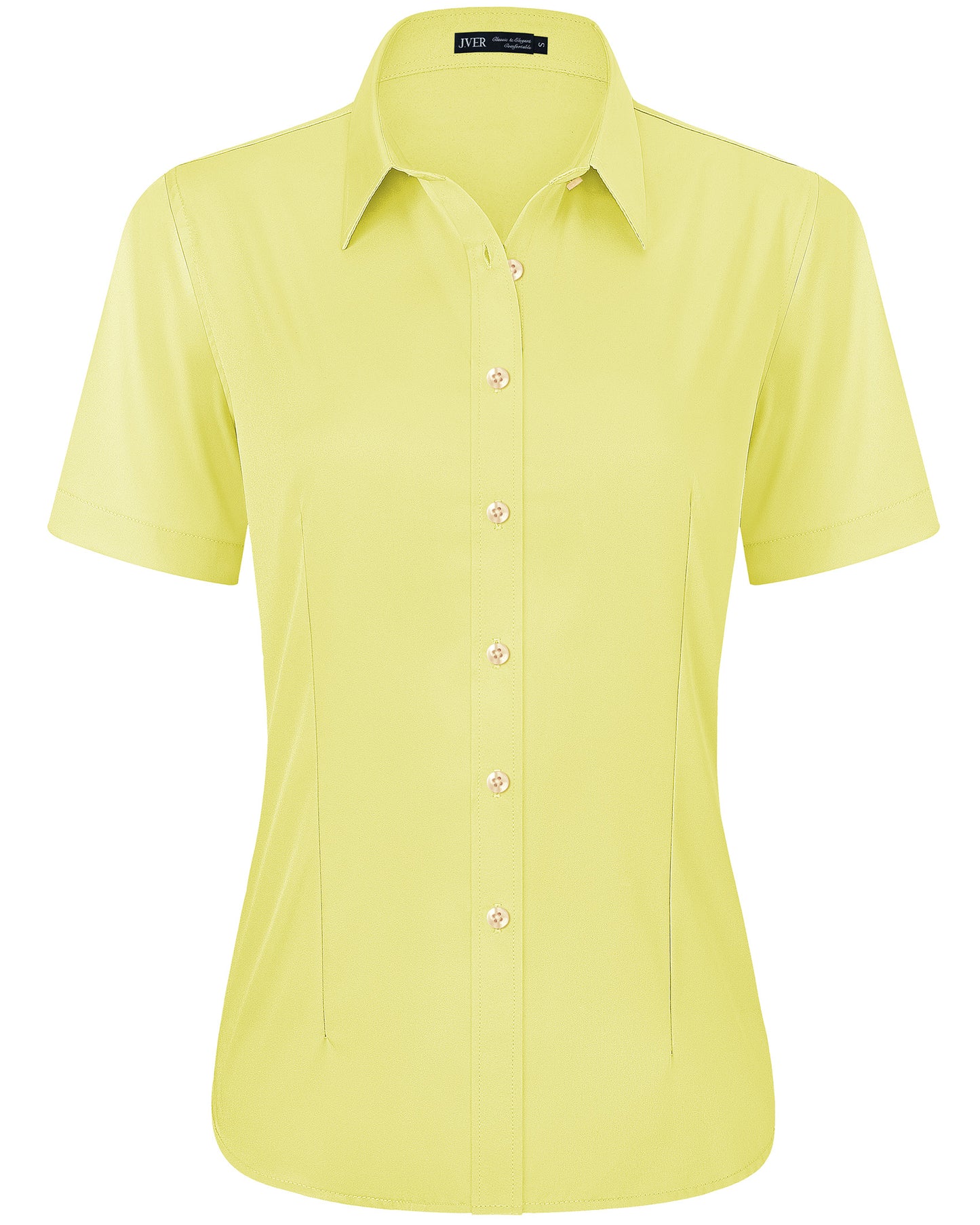 J.VER Womens Button Down Shirts Easy Care Short Sleeve Stretch Casual Dress Shirts
