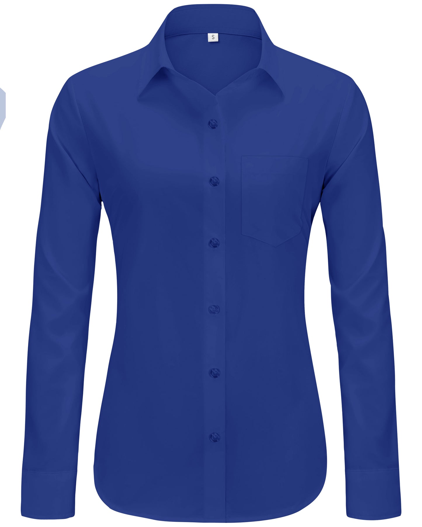 Womens Solid Wrinkle Free Button Down Long Sleeve Dress Shirts