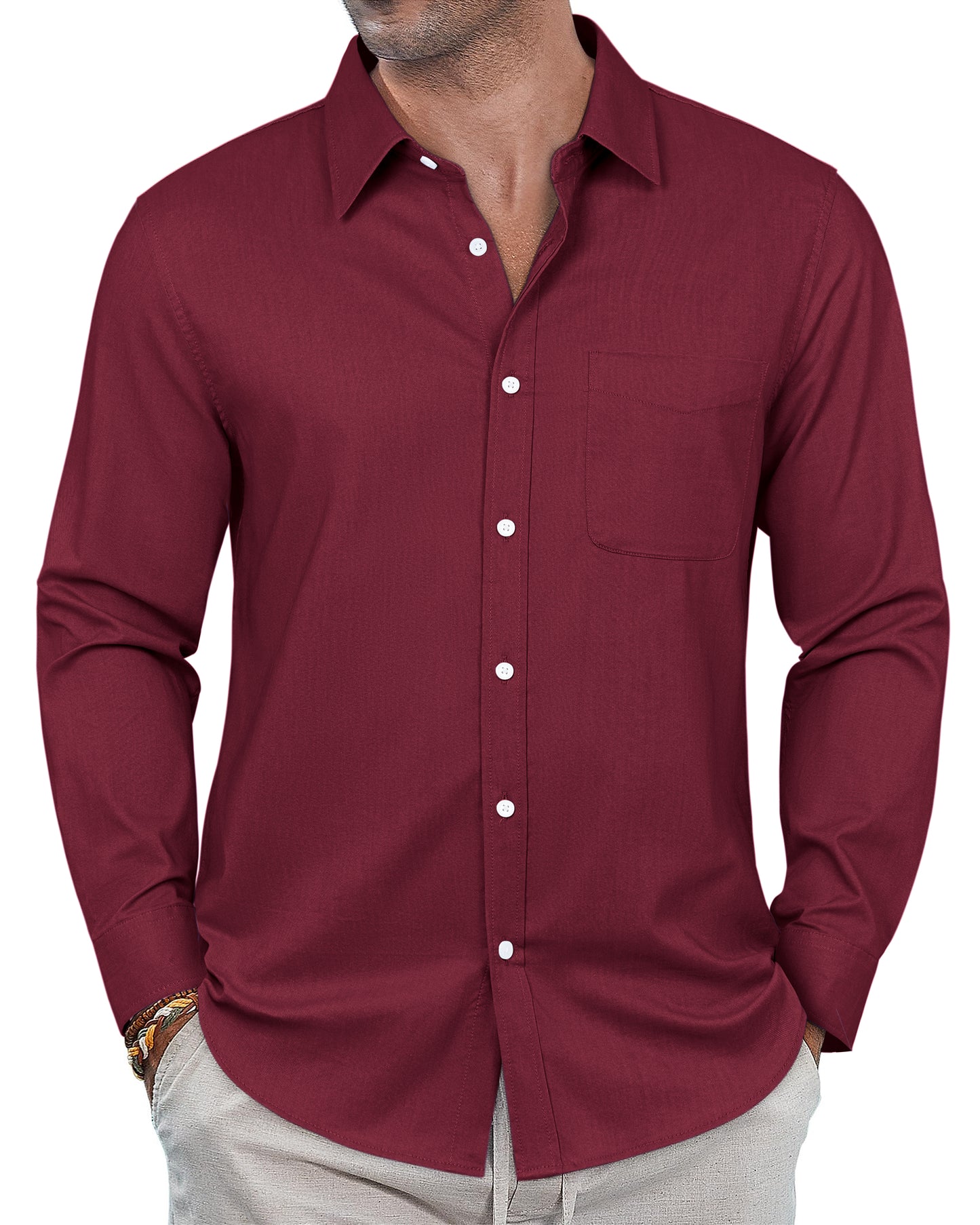 J.VER Oxford Shirts for Men Stretch Button Down Shirts