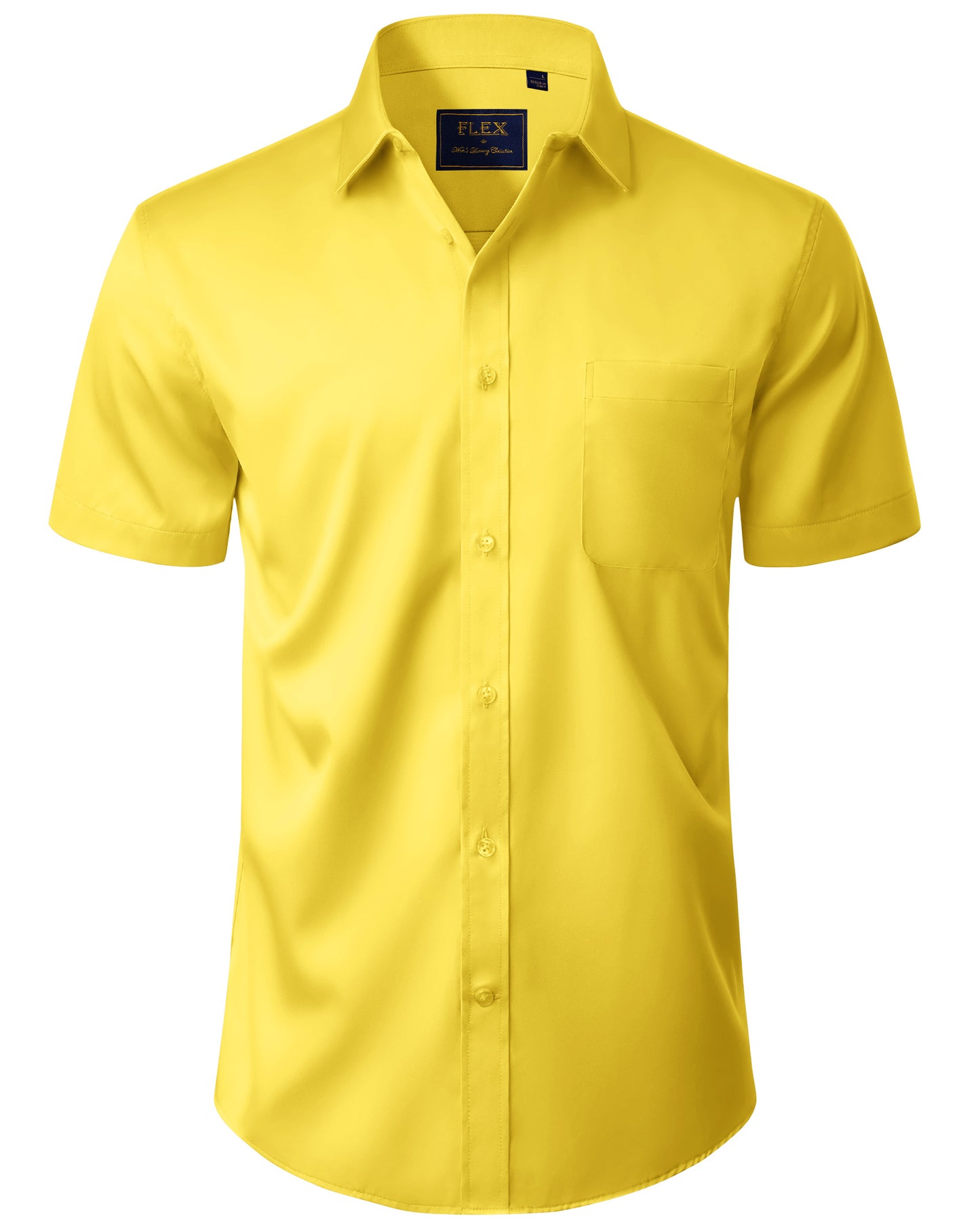 J.VER Mens Short Sleeve Dress Shirts Solid Wrinkle Free Button Down Shirt with Pocket