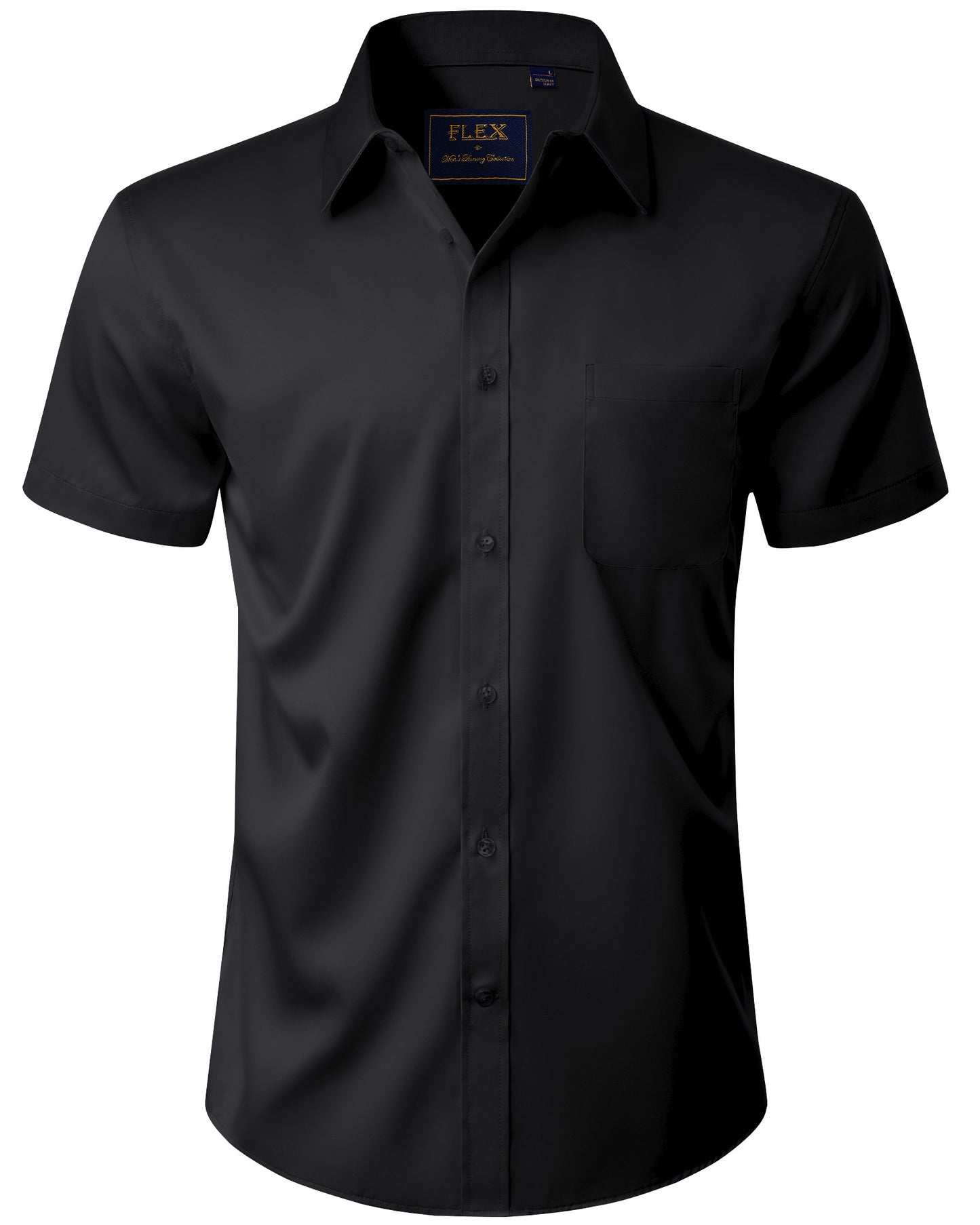 J.VER Mens Short Sleeve Dress Shirts Solid Wrinkle Free Button Down Shirt with Pocket