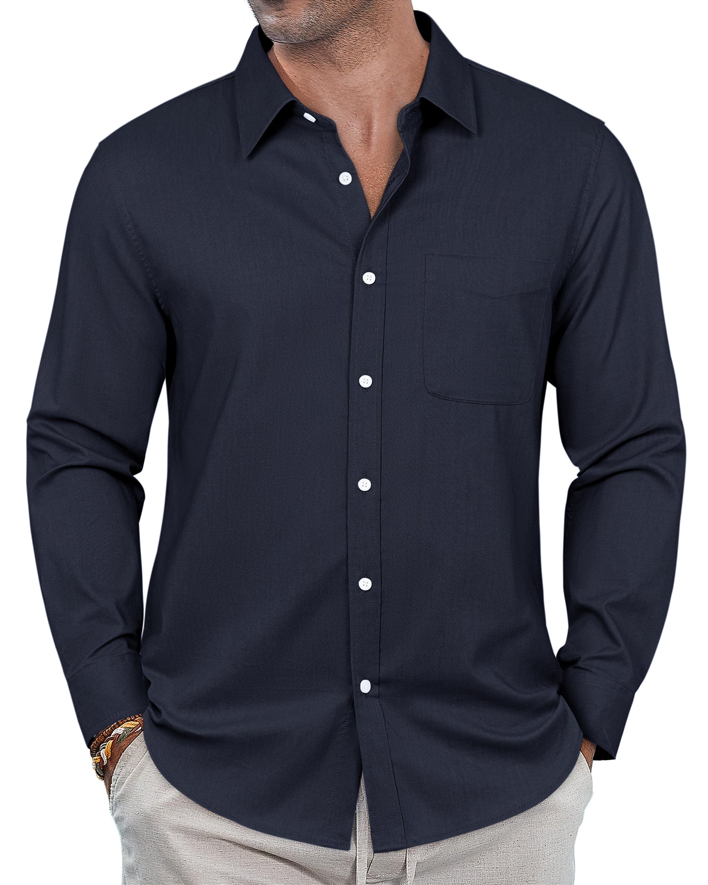 J.VER Oxford Shirts for Men Stretch Button Down Shirts