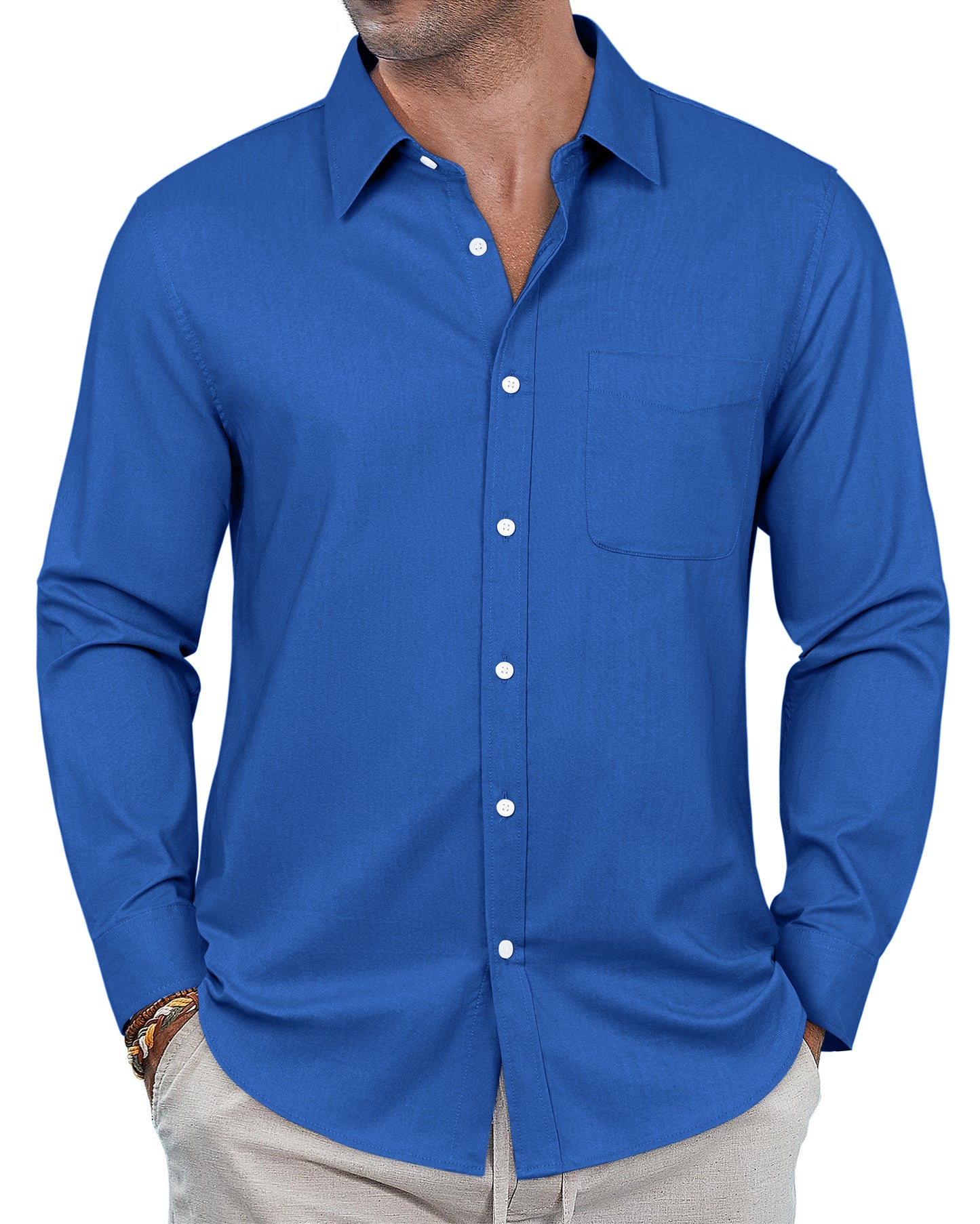 J.VER Oxford Shirts for Men Stretch Button Down Shirts