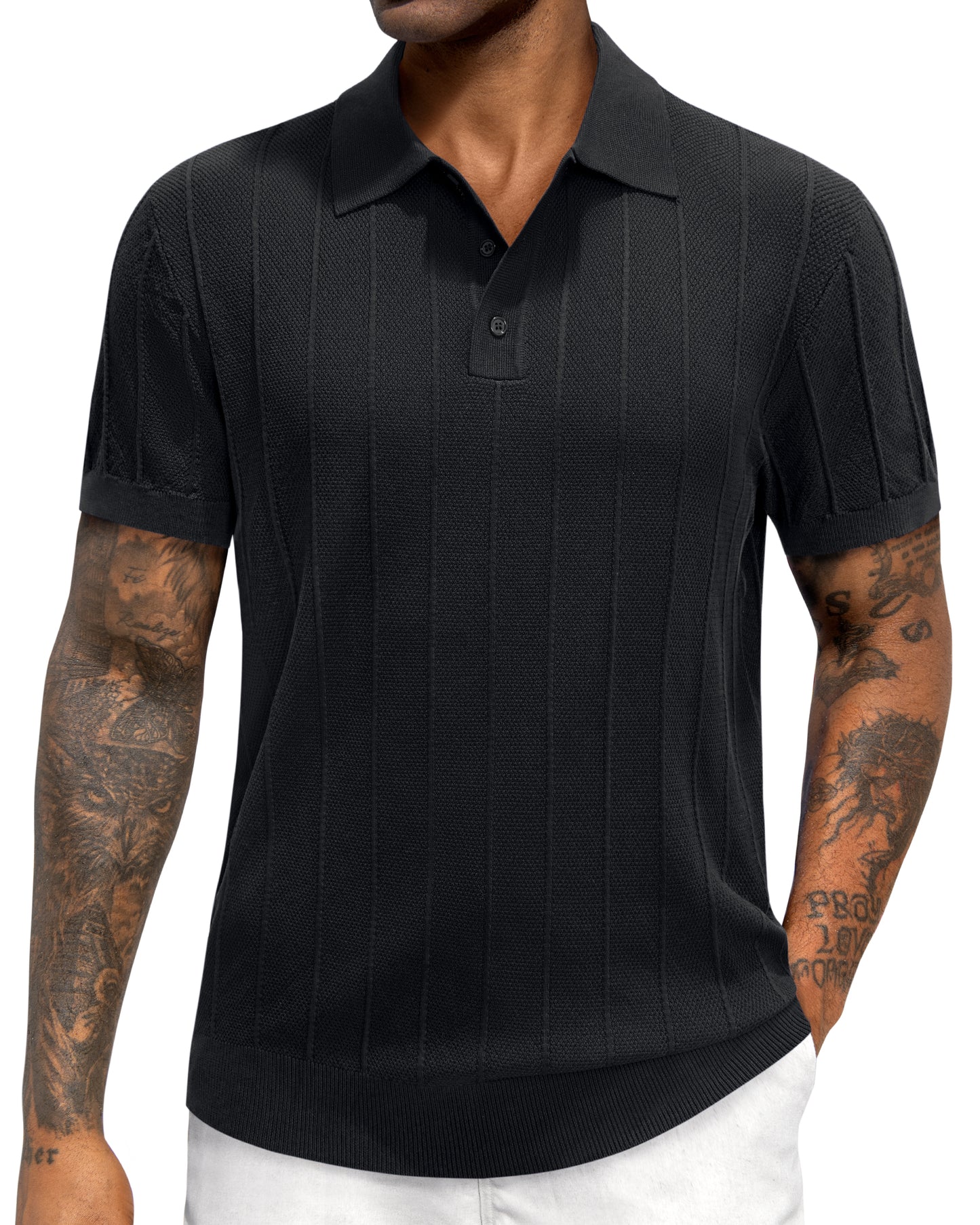J.VER Polo Shirts for Men Short Sleeve Knit Shirt Stretch Golf Tops