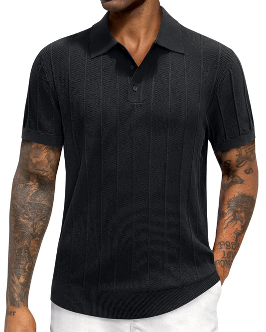 J.VER Polo Shirts for Men Short Sleeve Knit Shirt Stretch Golf Tops