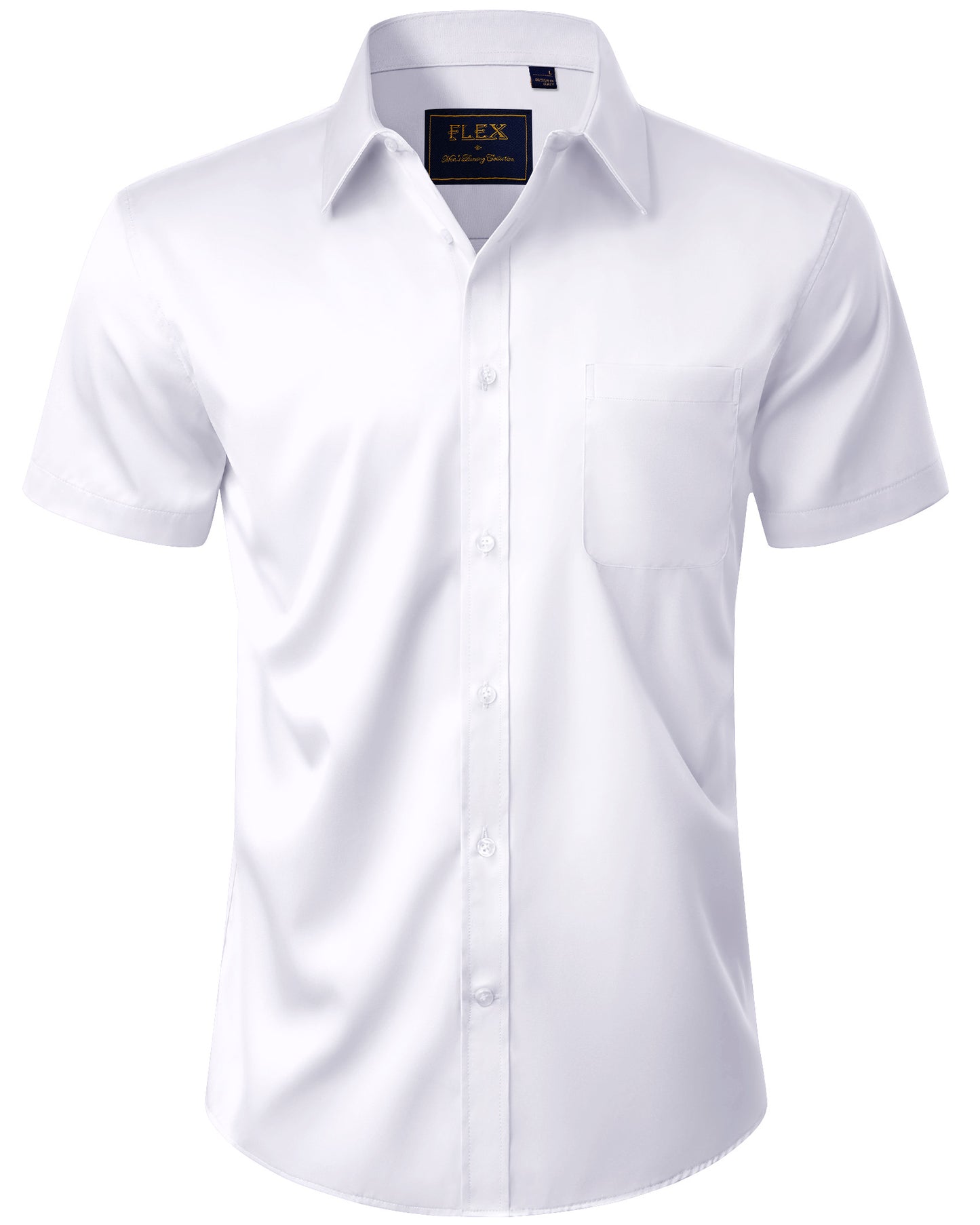 J.VER Mens Short Sleeve Dress Shirts Solid Wrinkle Free Button Down Shirt with Pocket