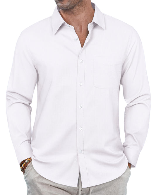 J.VER Oxford Shirts for Men Stretch Button Down Shirts