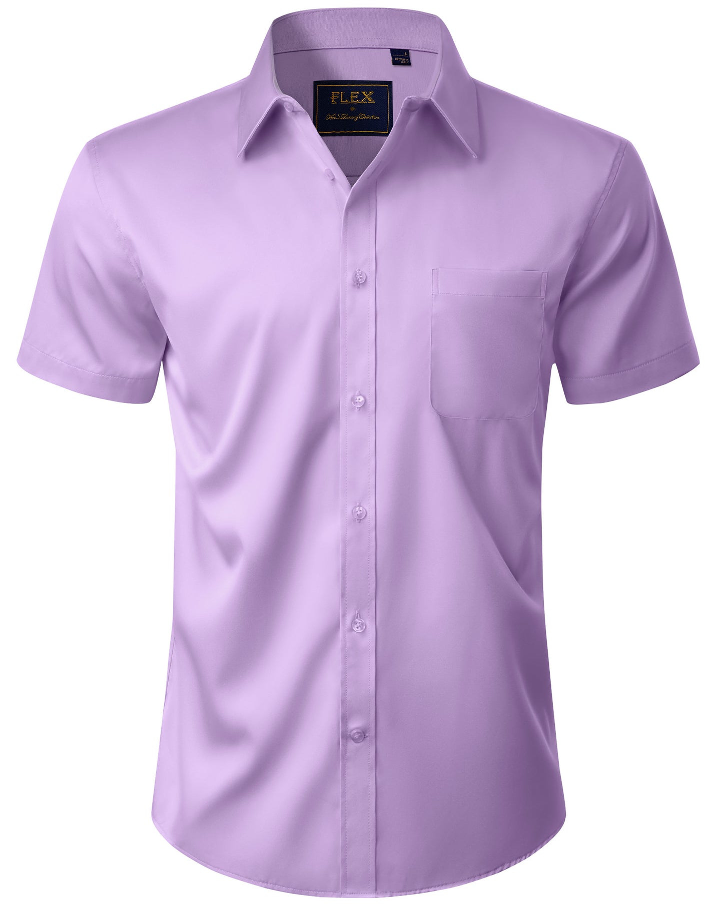 J.VER Mens Short Sleeve Dress Shirts Solid Wrinkle Free Button Down Shirt with Pocket