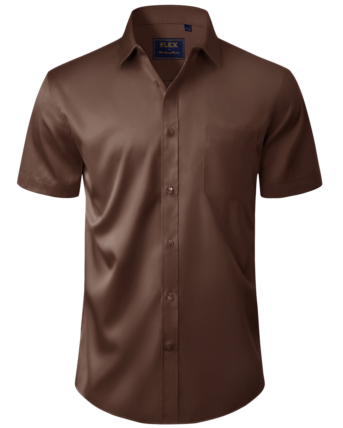 J.VER Mens Short Sleeve Dress Shirts Solid Wrinkle Free Button Down Shirt with Pocket