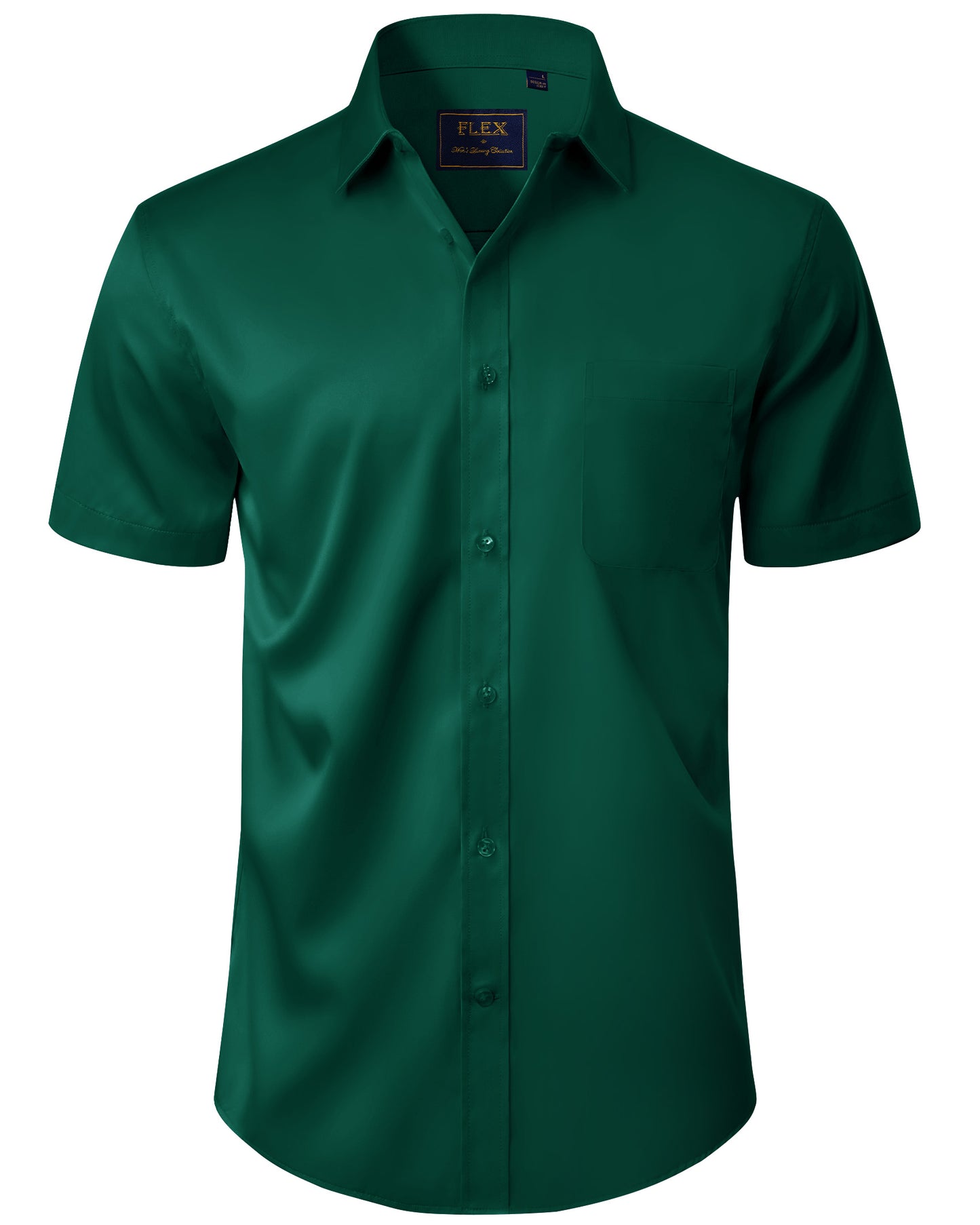 J.VER Mens Short Sleeve Dress Shirts Solid Wrinkle Free Button Down Shirt with Pocket