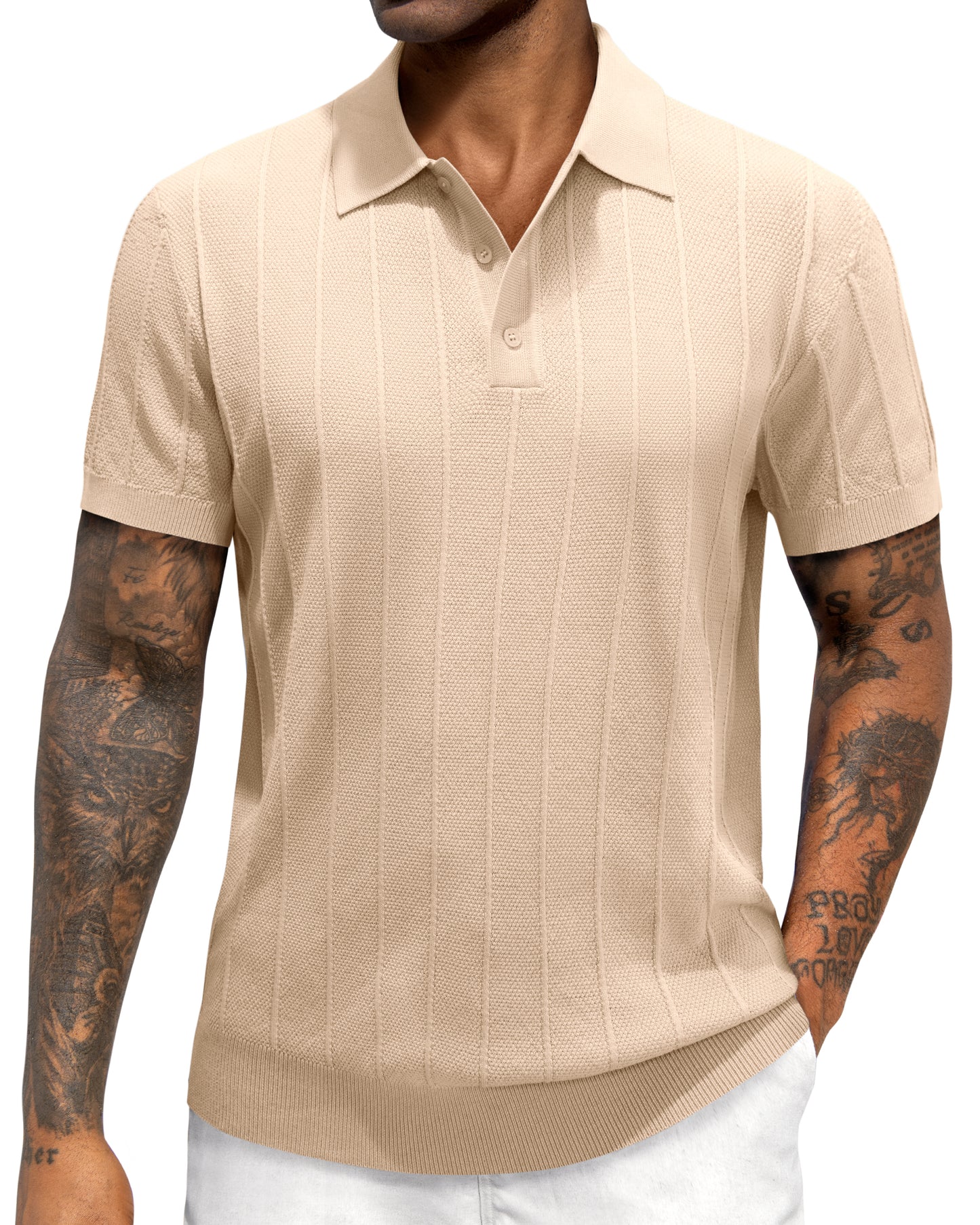 J.VER Polo Shirts for Men Short Sleeve Knit Shirt Stretch Golf Tops