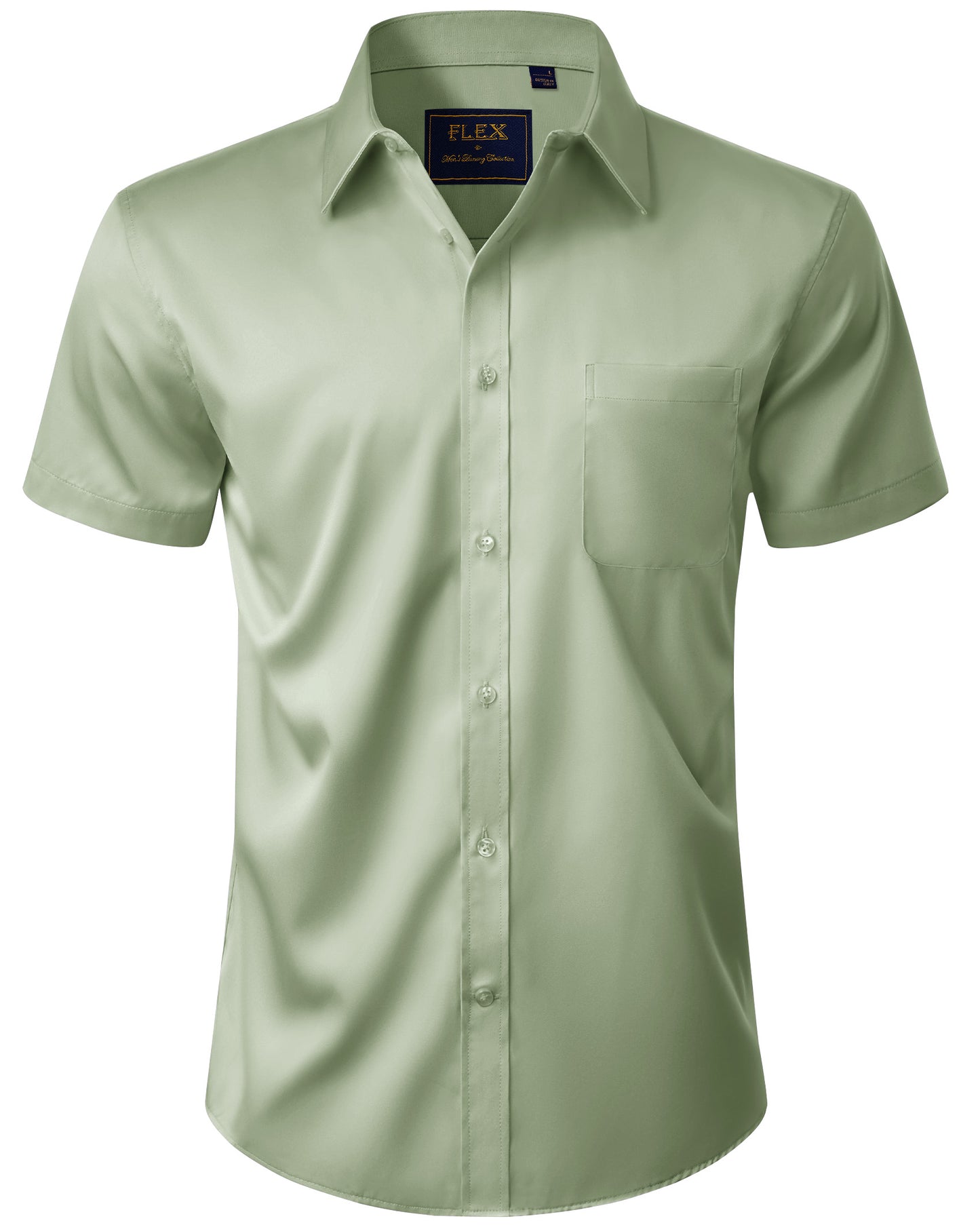 J.VER Mens Short Sleeve Dress Shirts Solid Wrinkle Free Button Down Shirt with Pocket