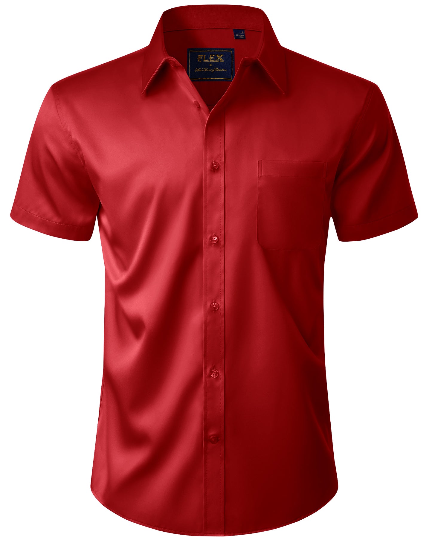 J.VER Mens Short Sleeve Dress Shirts Solid Wrinkle Free Button Down Shirt with Pocket