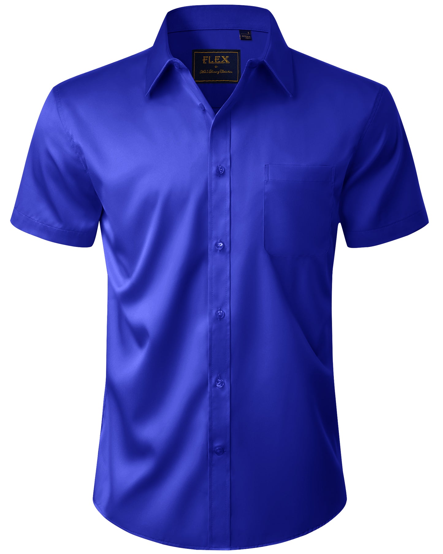J.VER Mens Short Sleeve Dress Shirts Solid Wrinkle Free Button Down Shirt with Pocket