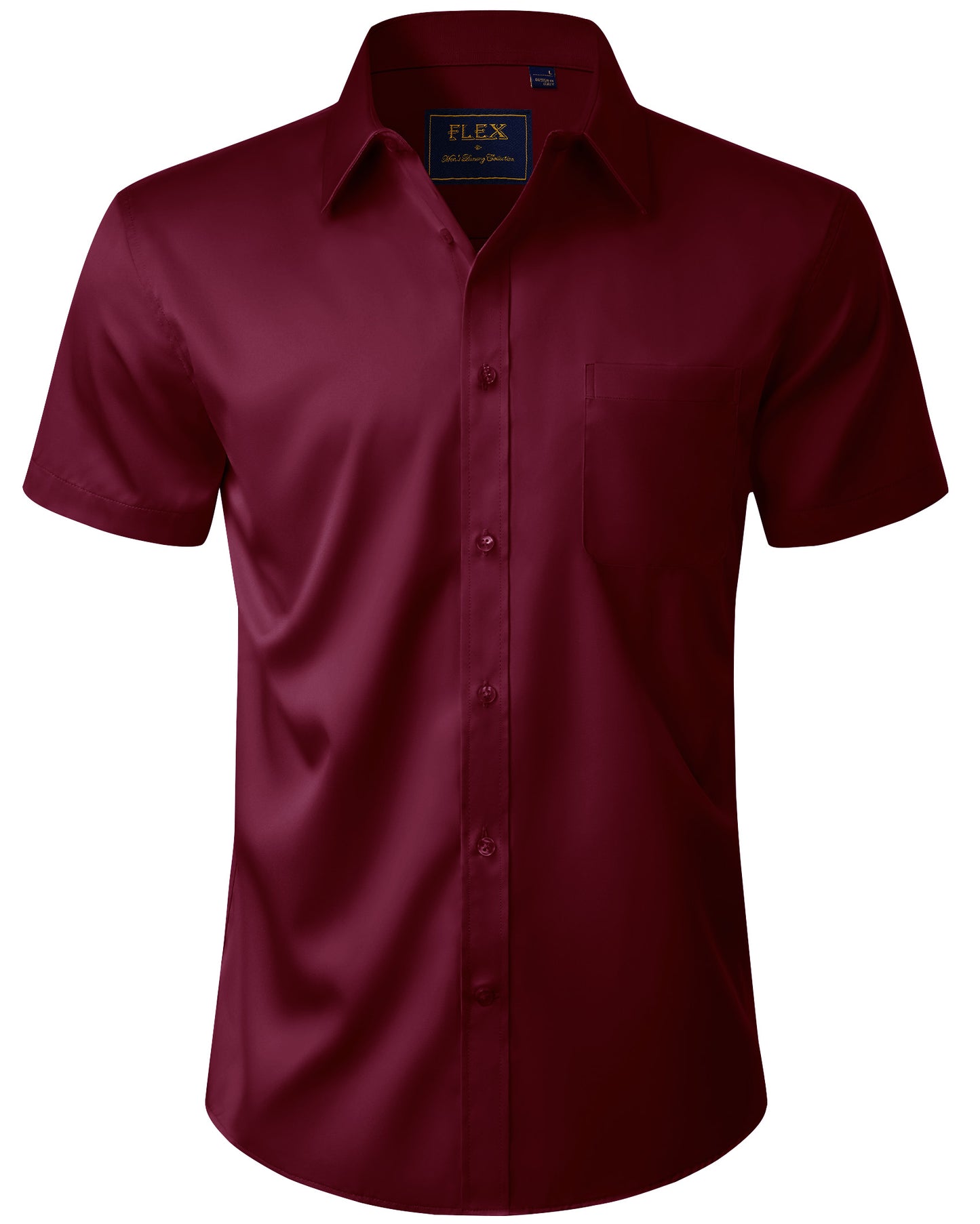 J.VER Mens Short Sleeve Dress Shirts Solid Wrinkle Free Button Down Shirt with Pocket