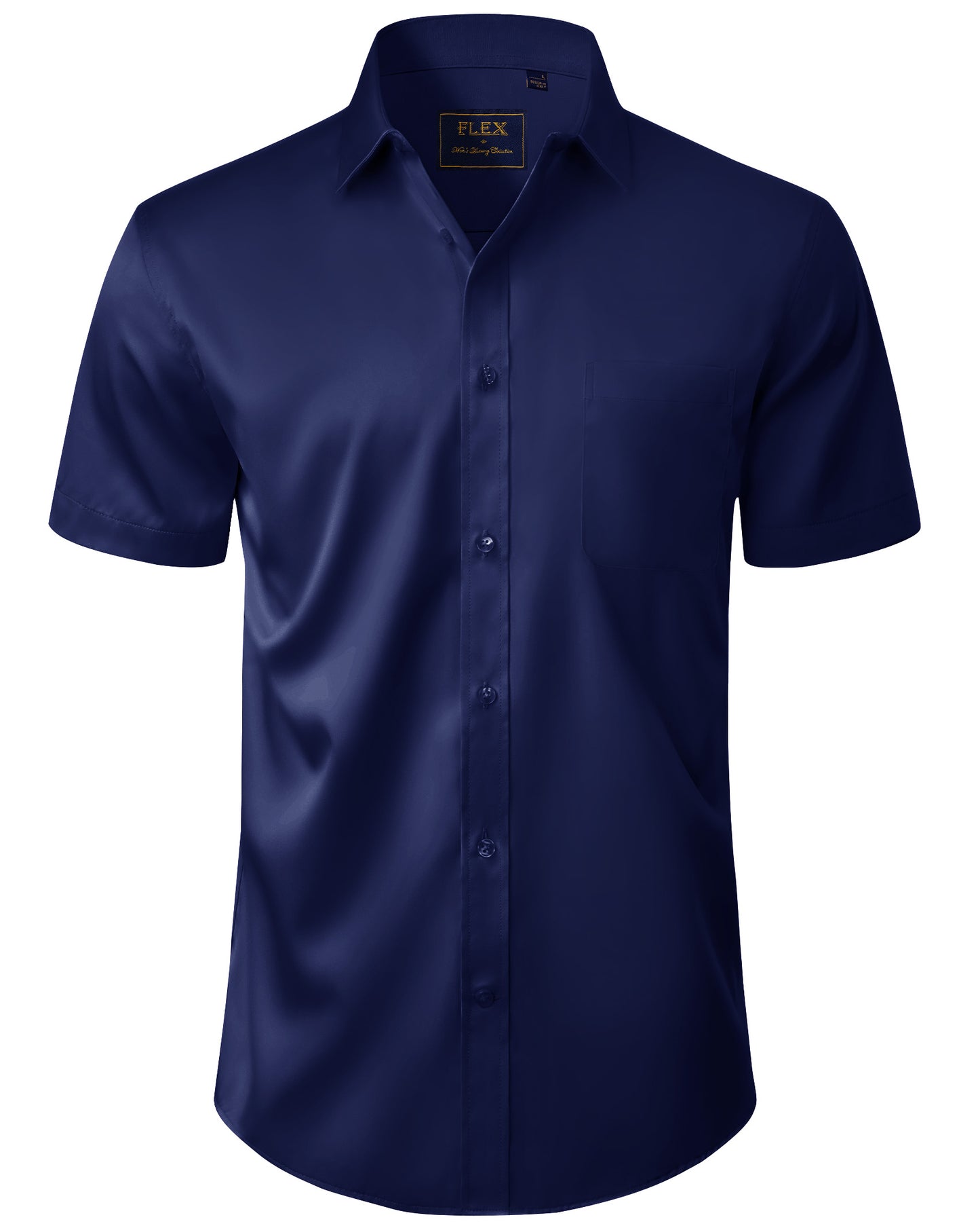J.VER Mens Short Sleeve Dress Shirts Solid Wrinkle Free Button Down Shirt with Pocket