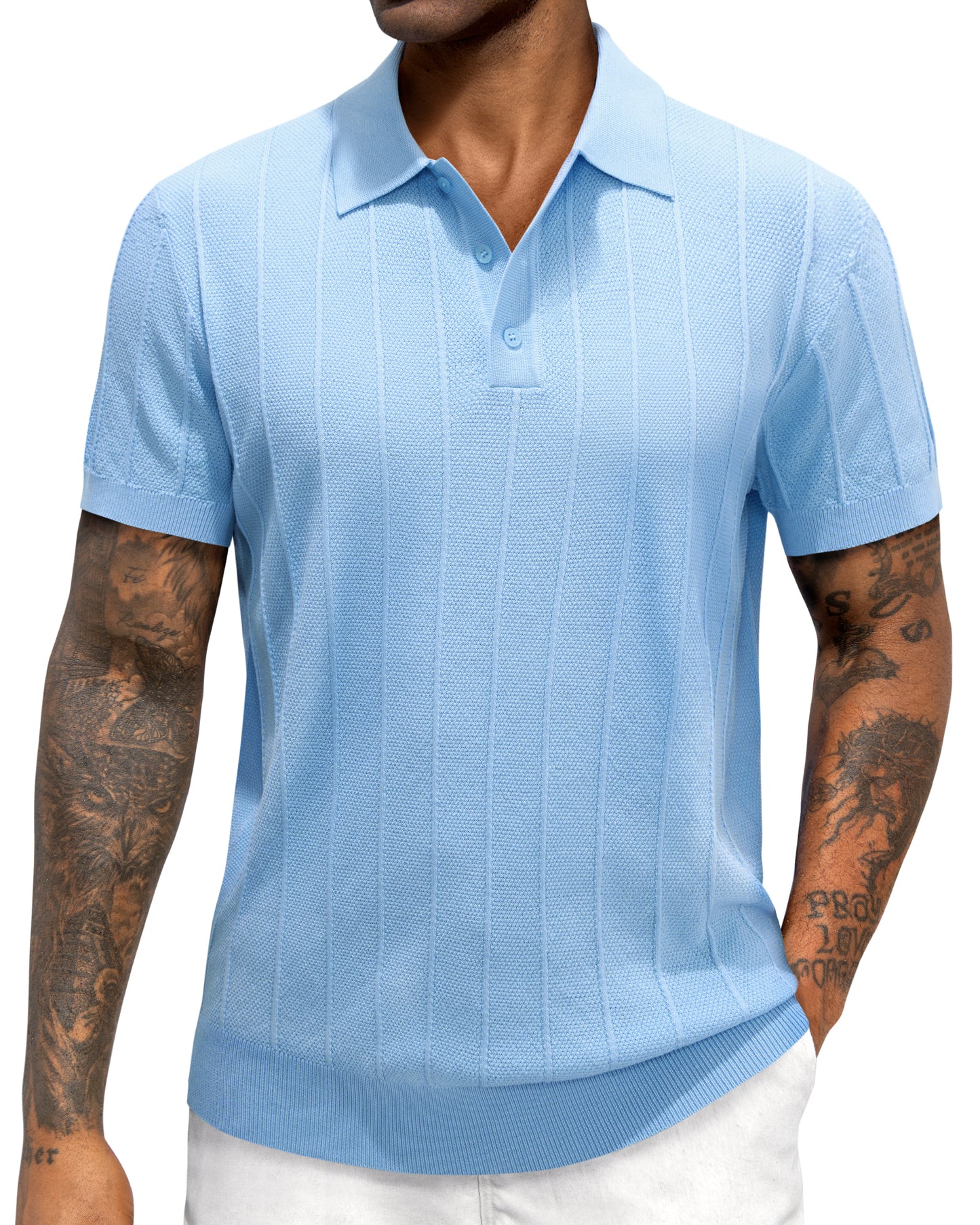 J.VER Polo Shirts for Men Short Sleeve Knit Shirt Stretch Golf Tops