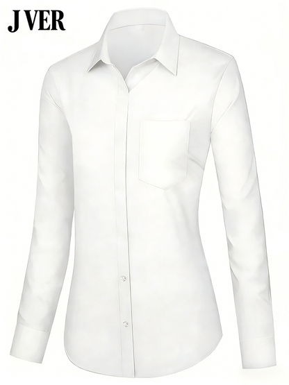 J VER Dress Shirts for Women Button Down Wrinkle Free Shirt