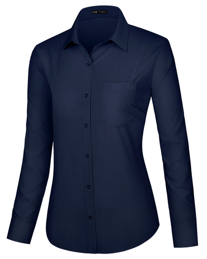 J.VER Dress Shirts for Women Button Down Wrinkle Free Shirt