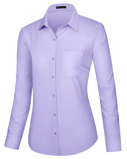 J.VER Dress Shirts for Women Button Down Wrinkle Free Shirt