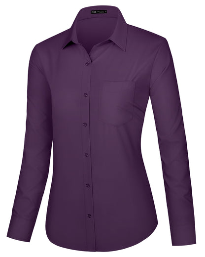 J.VER Dress Shirts for Women Button Down Wrinkle Free Shirt