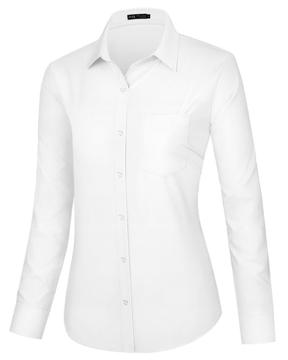 J.VER Dress Shirts for Women Button Down Wrinkle Free Shirt