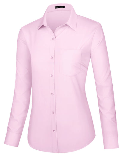 J.VER Dress Shirts for Women Button Down Wrinkle Free Shirt