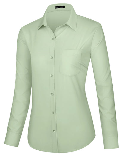 J.VER Dress Shirts for Women Button Down Wrinkle Free Shirt