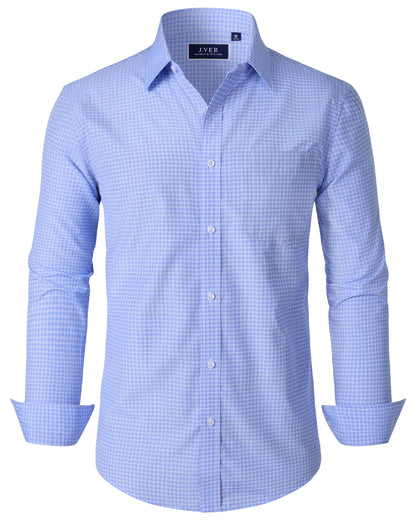J.VER Men's Button Down Shirts Wrinkle Free Plaid Dress Shirt