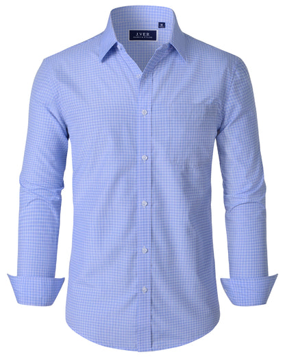 J.VER Men's Button Down Shirts Wrinkle Free Plaid Dress Shirt