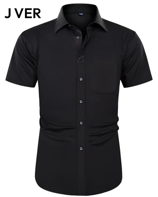 J VER Mens Short Sleeve Button Down Shirt Stretch Casual Dress Shirts