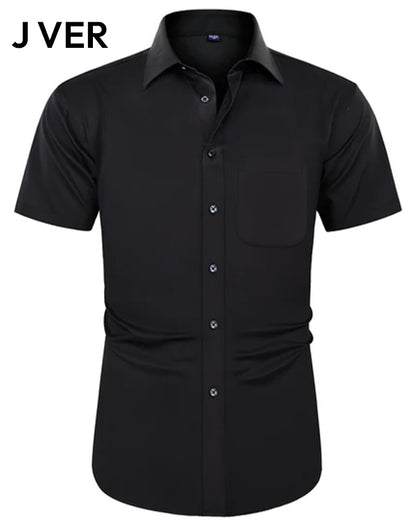 J VER Mens Short Sleeve Button Down Shirt Stretch Casual Dress Shirts