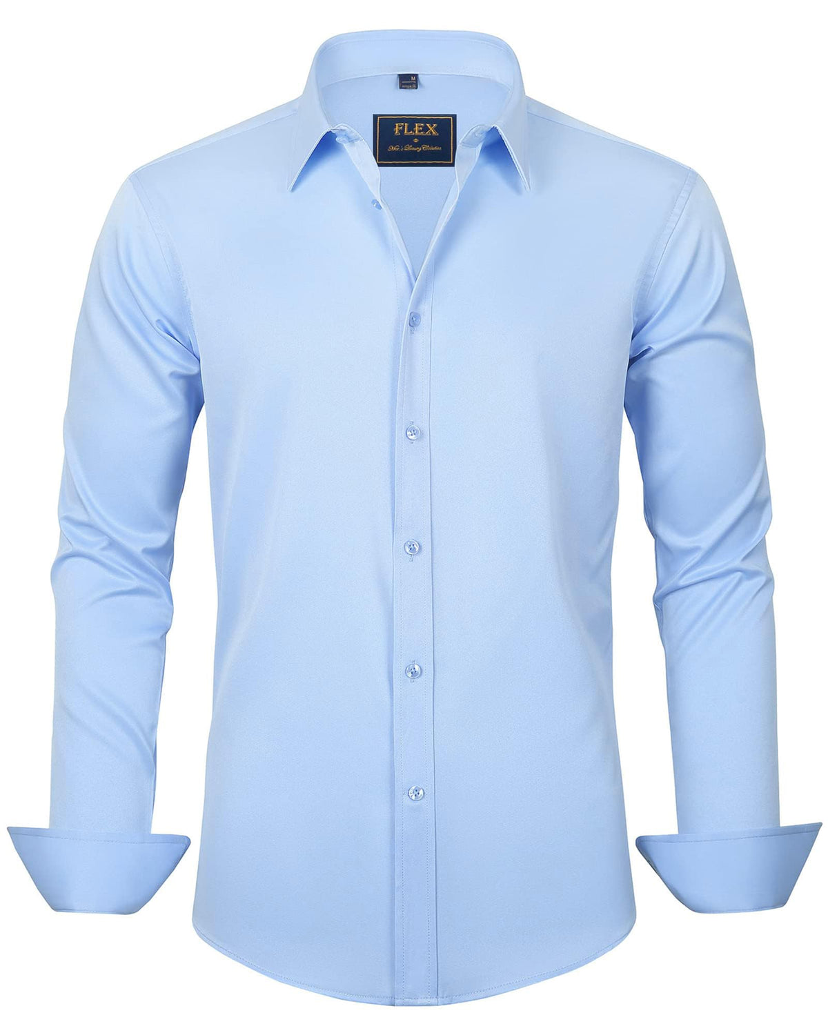 Mens Long Sleeve Dress Shirt Stretch Casual Business Formal Shirts