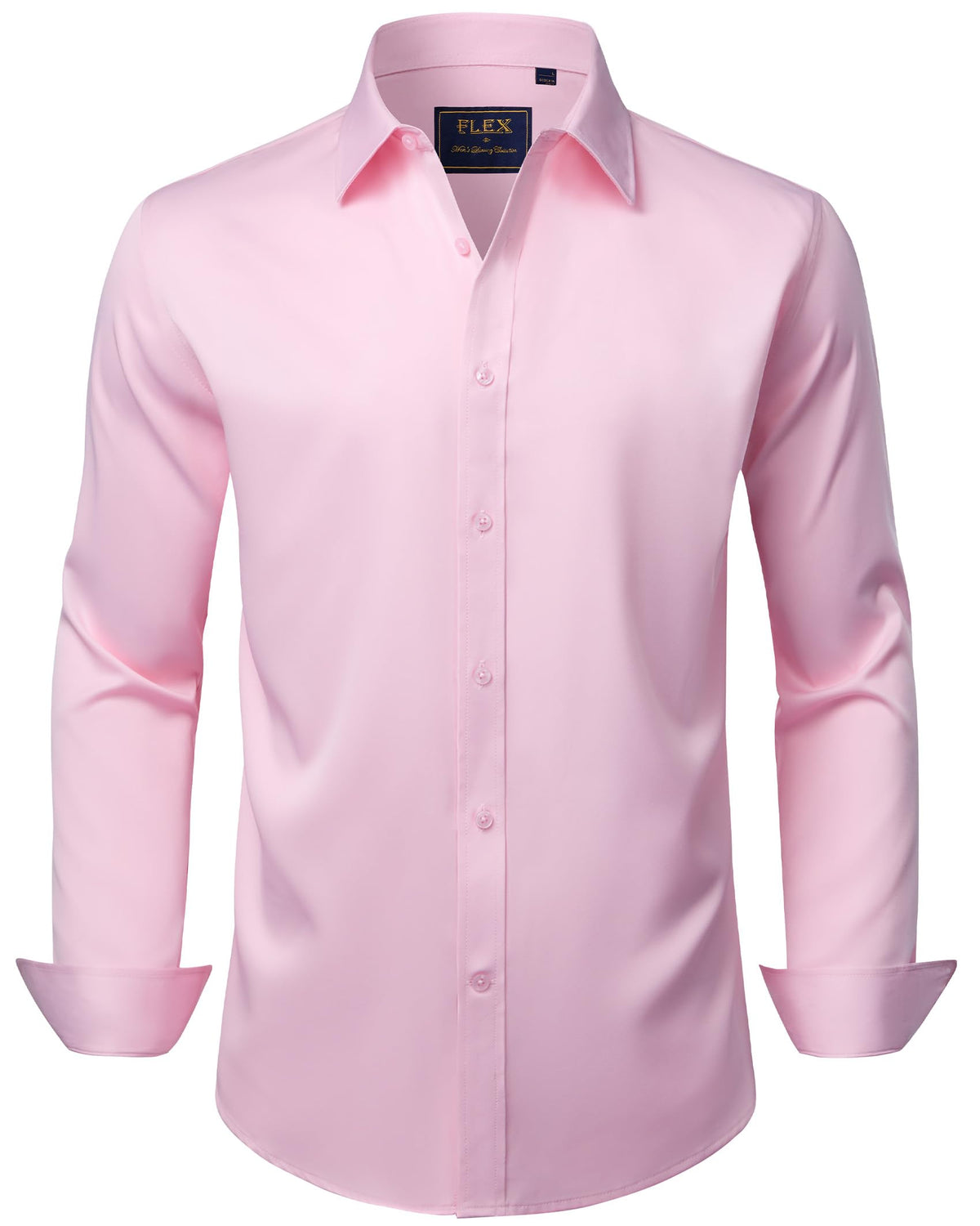 Mens Long Sleeve Dress Shirt Stretch Casual Business Formal Shirts