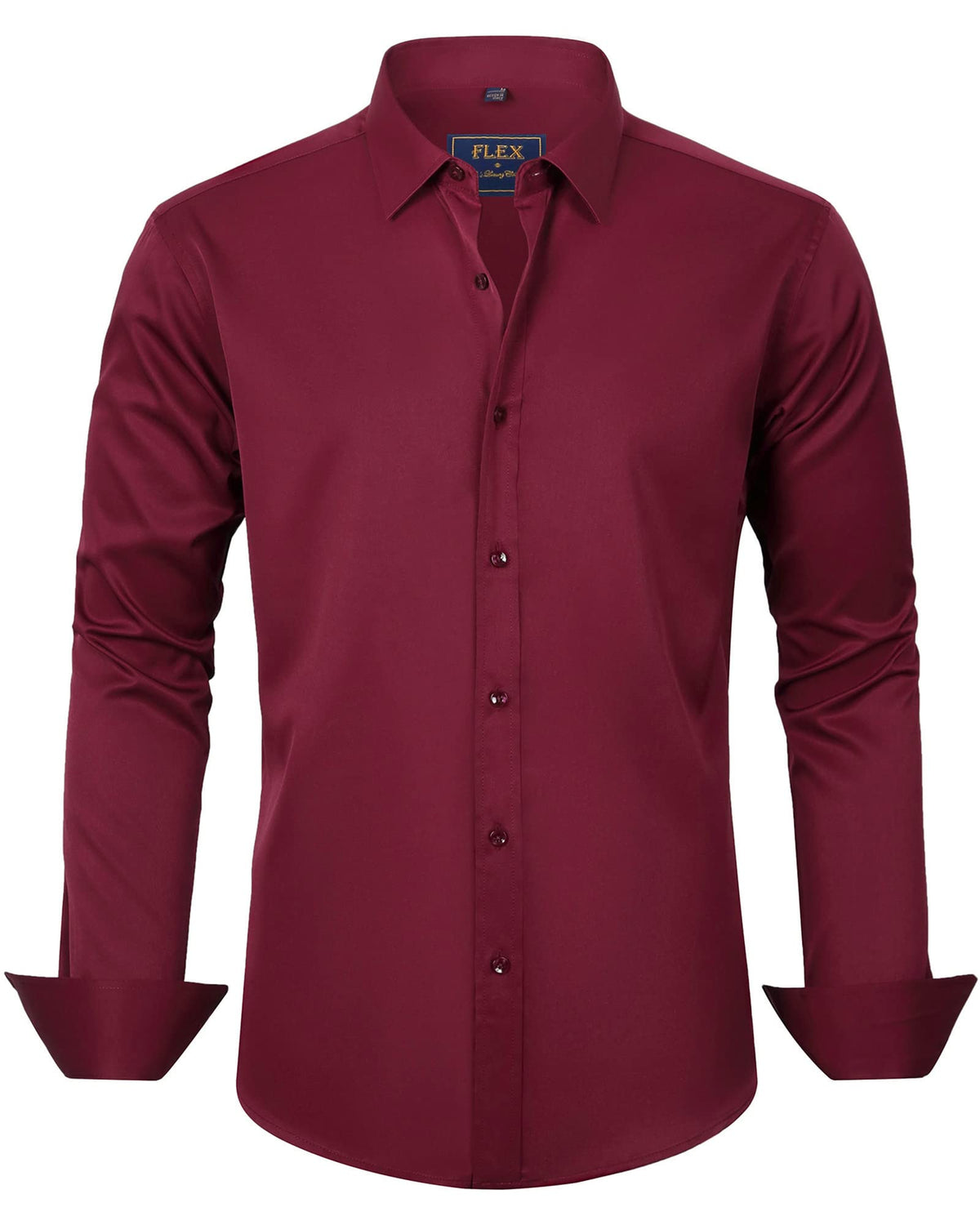 Mens Long Sleeve Dress Shirt Stretch Casual Business Formal Shirts